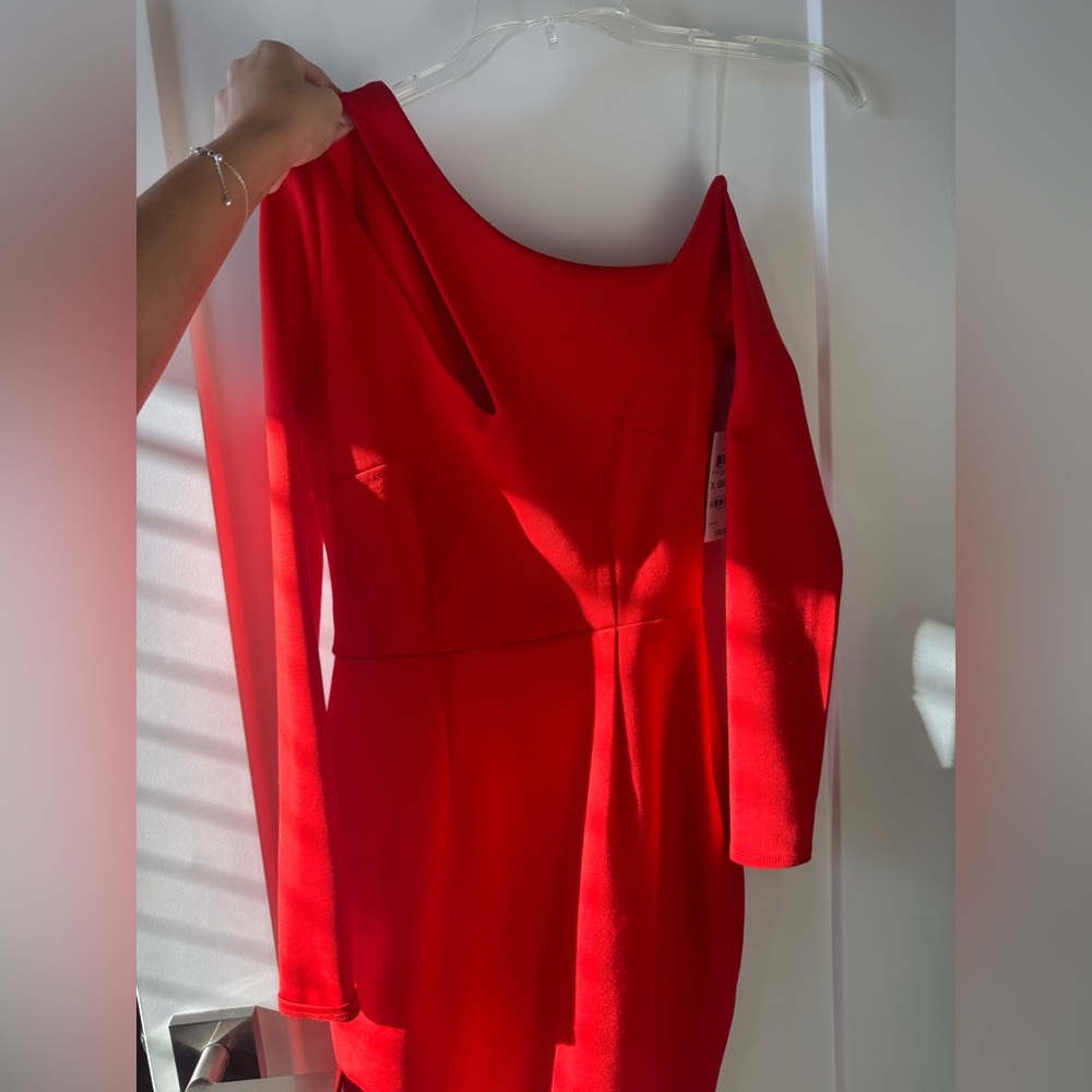 Bar III Vibrant One Shoulder Red Dress